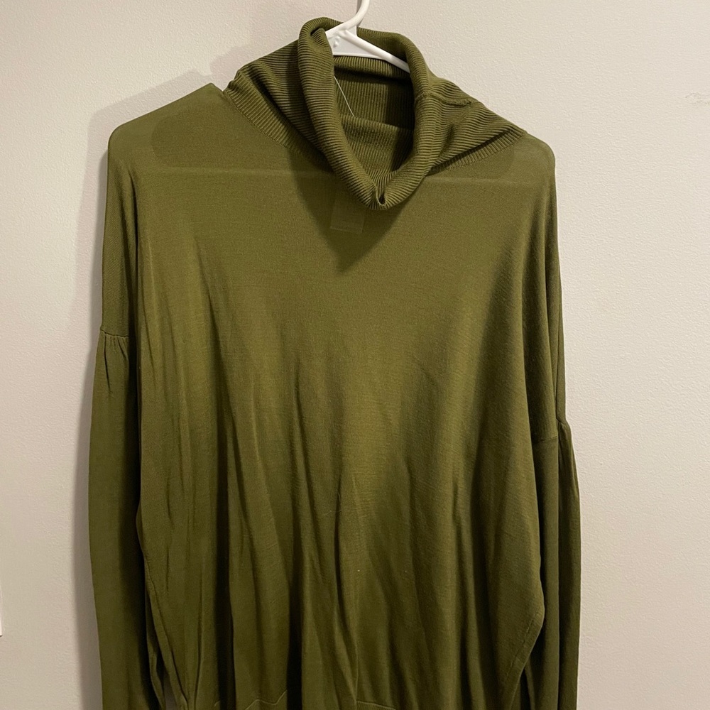 Ann Taylor Cowl Sweater Army Green XXL NWT